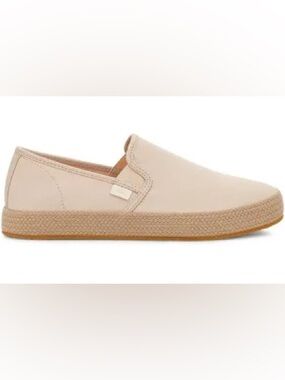 UGG Bren Canvas Espadrilles Slip on Shoe Sneaker Sz 7.5 Ecru Coastal Boho